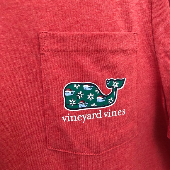VINEYARD VINES Girls Large (16) Santa Hat Whale Christmas Long Sleeve Tee FLAW - Picture 4 of 12